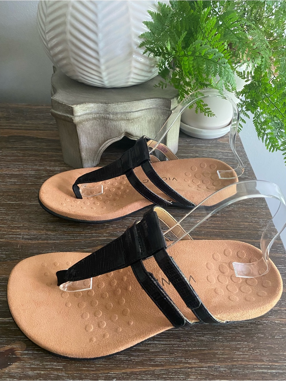 Vionic Elvia Adjustable Slip-on Orthotic Arch Support Sandals Womens 8 Black - Picture 7 of 7